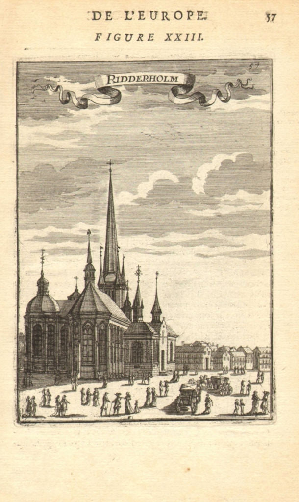 SWEDEN Riddarholmen (Riddarholmskyrkan) church Stockholm. Carriages. MALLET 1683